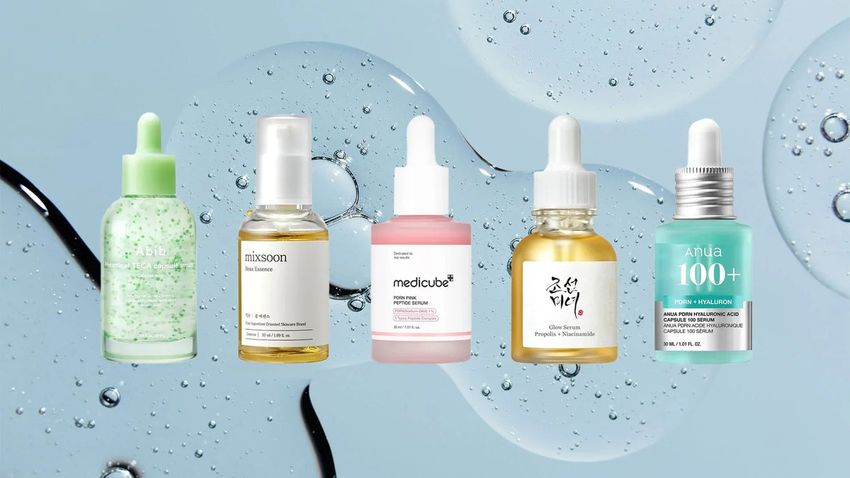 Koreanska serum och ampuller för återfuktning, glow och hudvård för alla hudtyper