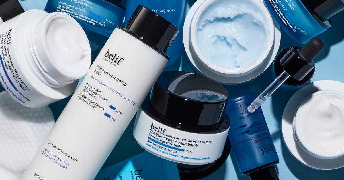 belif herbal skincare med återfuktande glowgivande hudvård
