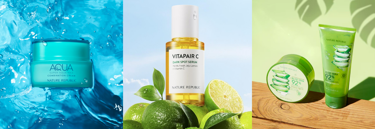 Nature Republic hudvård med Aloe Vera och naturliga ingredienser