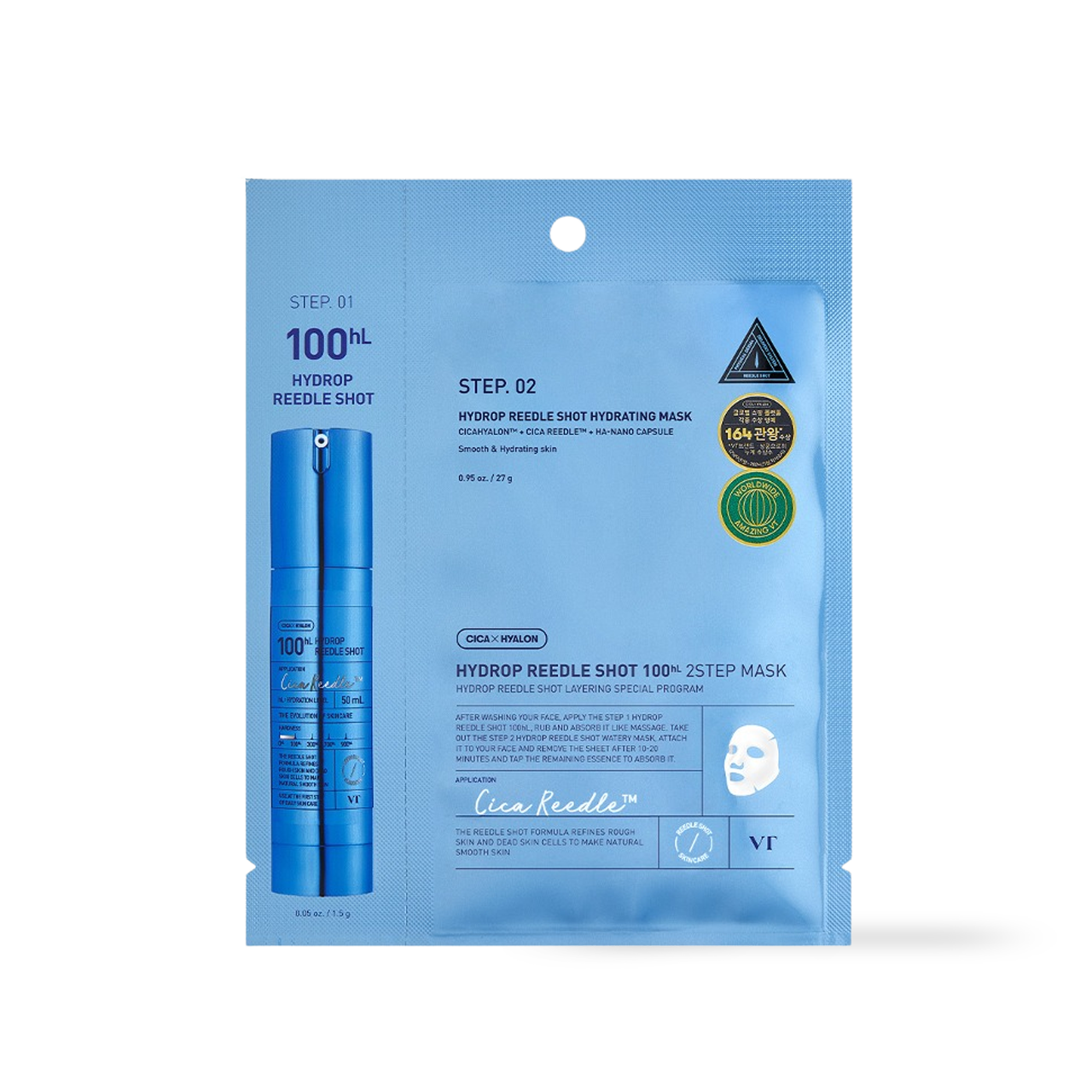 VT Cosmetics HYDROP Reedles Shot 100hL 2 STEP MASK VT Cosmetics