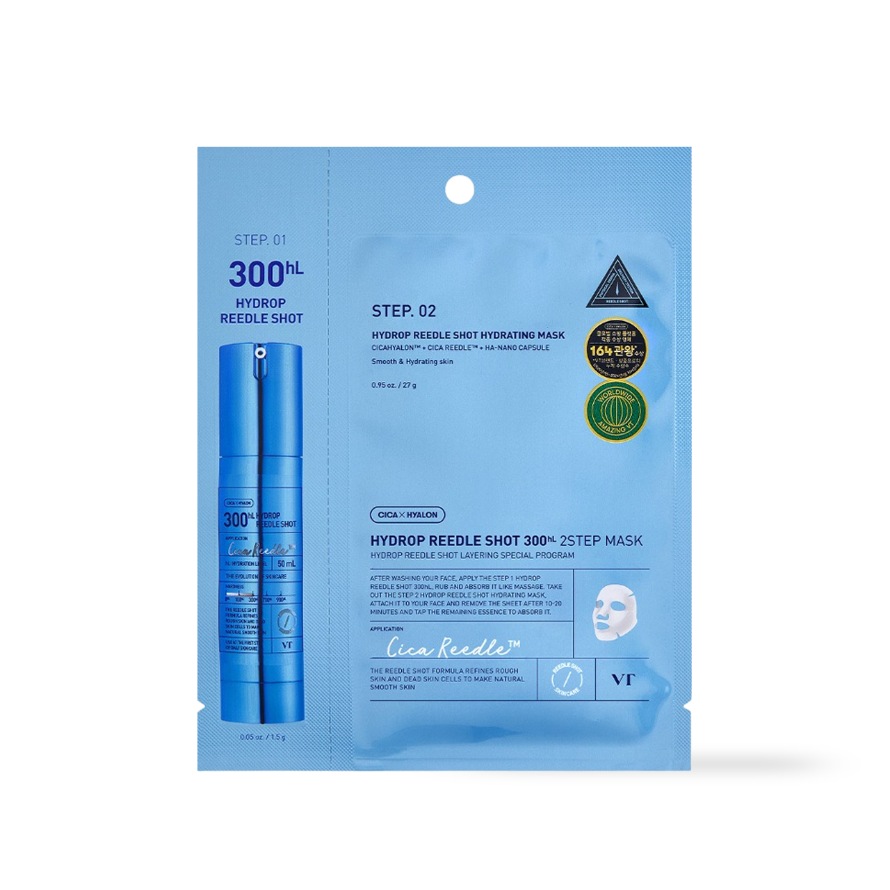 VT Cosmetics HYDROP Reedles Shot 300hL 2 STEP MASK VT Cosmetics