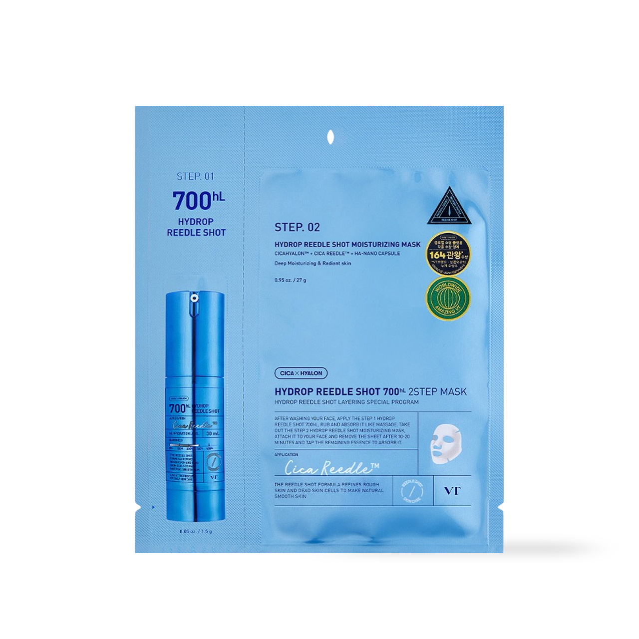 VT Cosmetics HYDROP Reedles Shot 700hL 2 STEP MASK VT Cosmetics