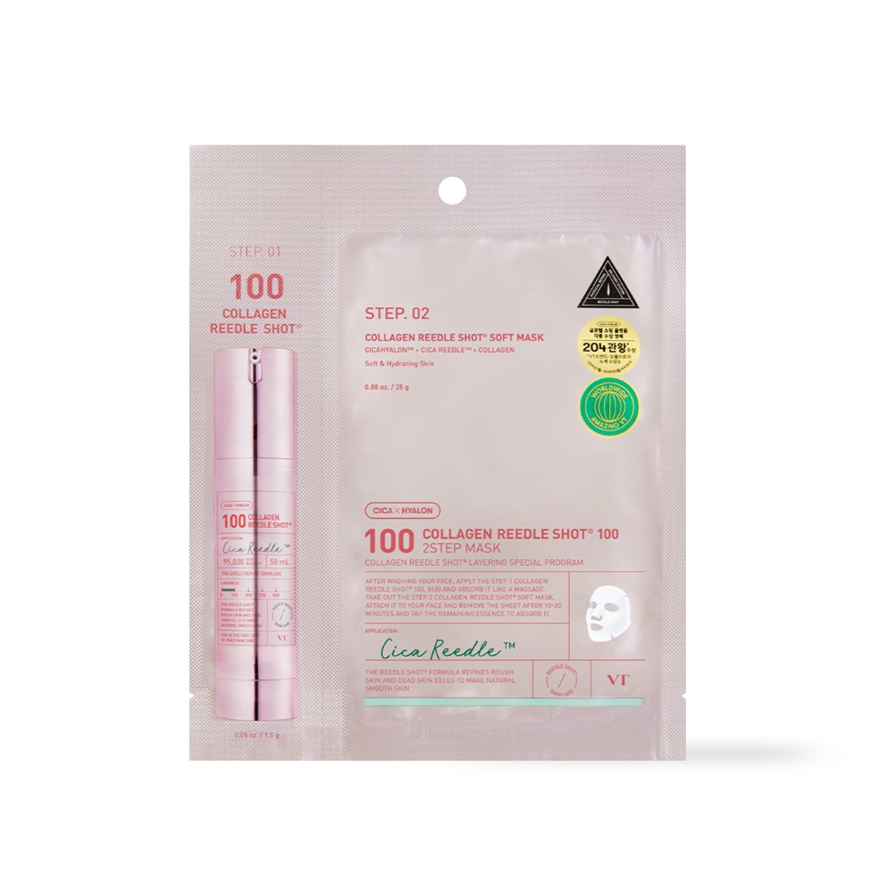 VT Cosmetics COLLAGEN Reedles Shot 100hL 2 STEP MASK VT Cosmetics