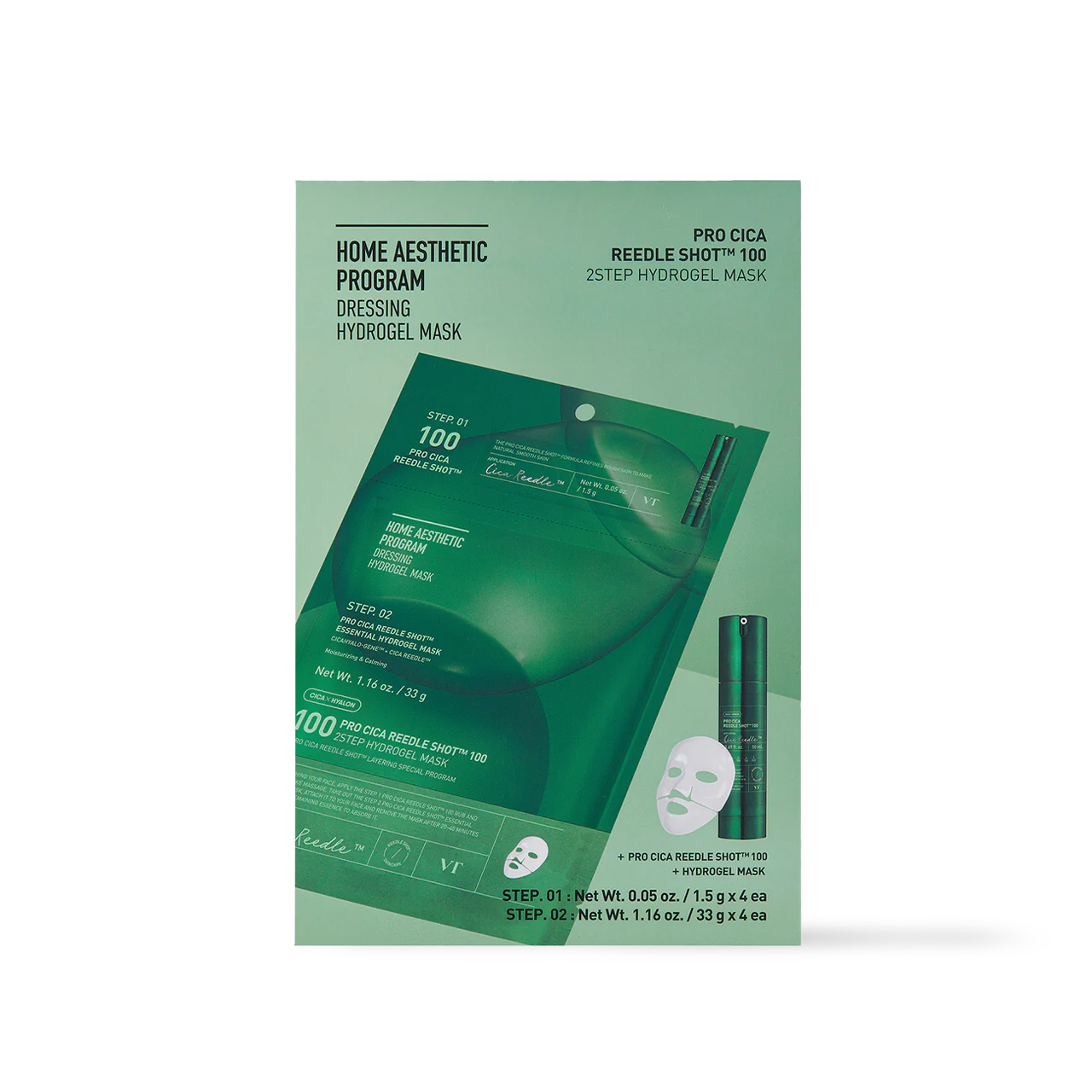 VT Cosmetics PRO CICA Reedle Shot 100 2STEP Hydrogel Mask 2type VT Cosmetics