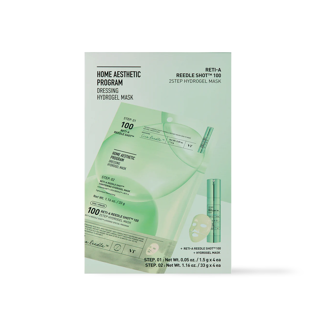 VT Cosmetics RETI-A Reedle Shot 100 2STEP Hydrogel Mask 2type VT Cosmetics
