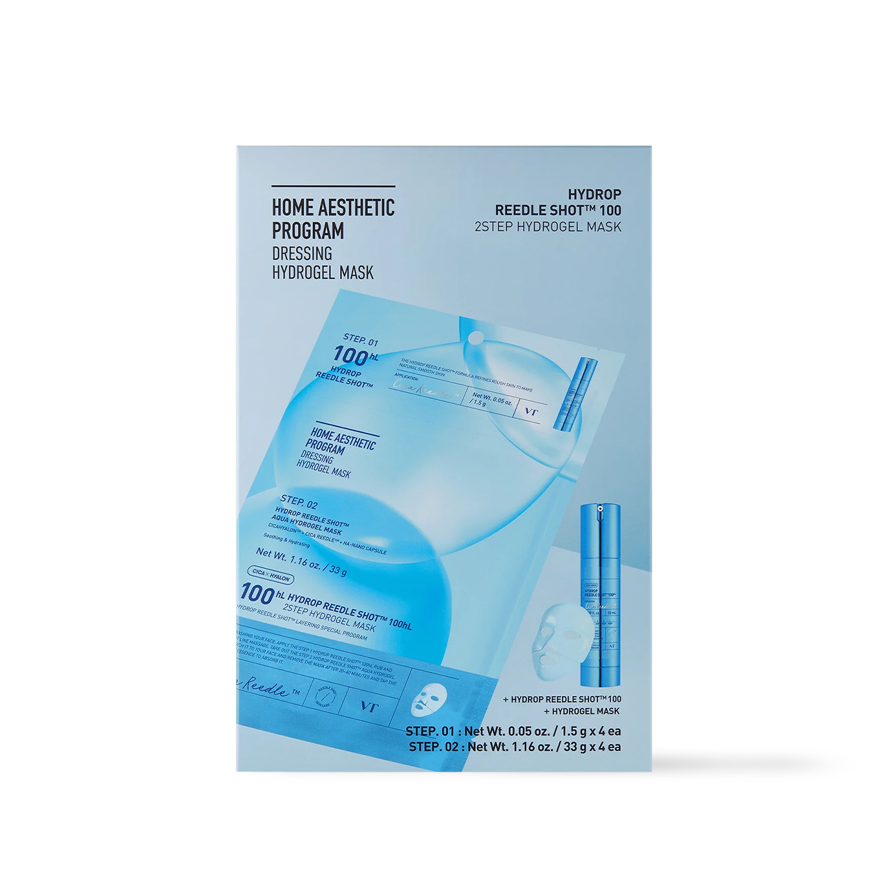 VT Cosmetics HYDROP Reedle Shot 100hl 2STEP Hydrogel Mask 2Type VT Cosmetics