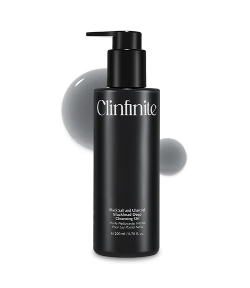 Clinfinite Black Salt & Charcoal Blackhead Deep Cleansing Oil 200ml Clinfinite
