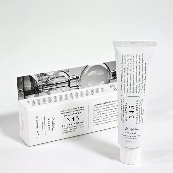 Dr. Althea 345 Relief Cream med niacinamid och panthenol som lugnar rodnad och hjälper huden att återhämta sig