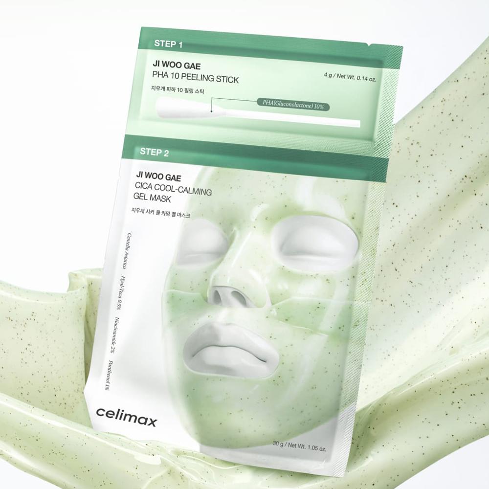 Celimax Ji Woo Gae Cica PHA Peel 2 Step Gel SheetMask 