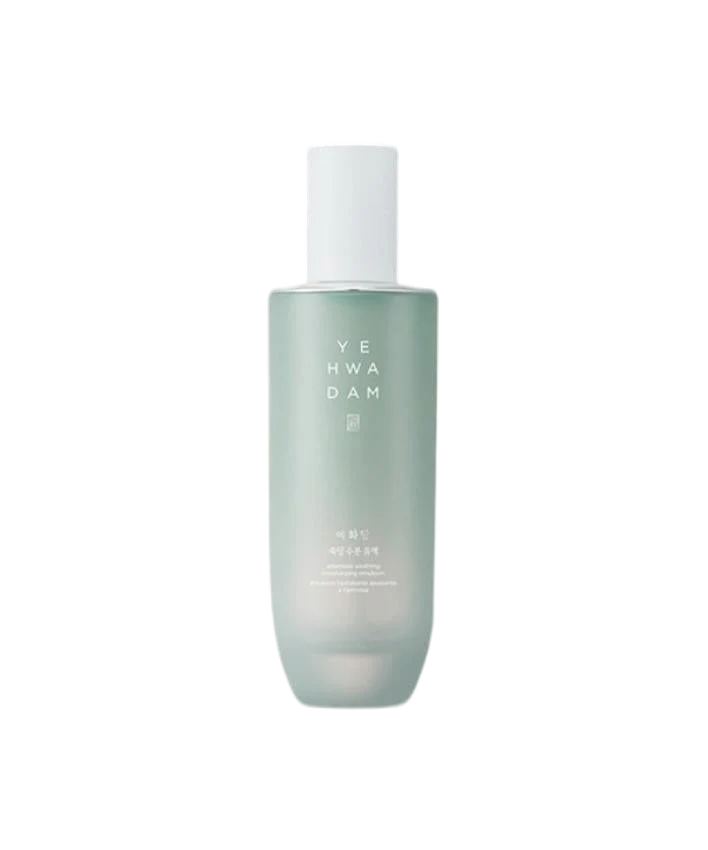 The Face Shop Yehwadam Artemisia Soothing & Moisturizing Emulsion 160 ml i elegant flaska, en återfuktande hudvårdsprodukt med lugnande artemisia-extrakt