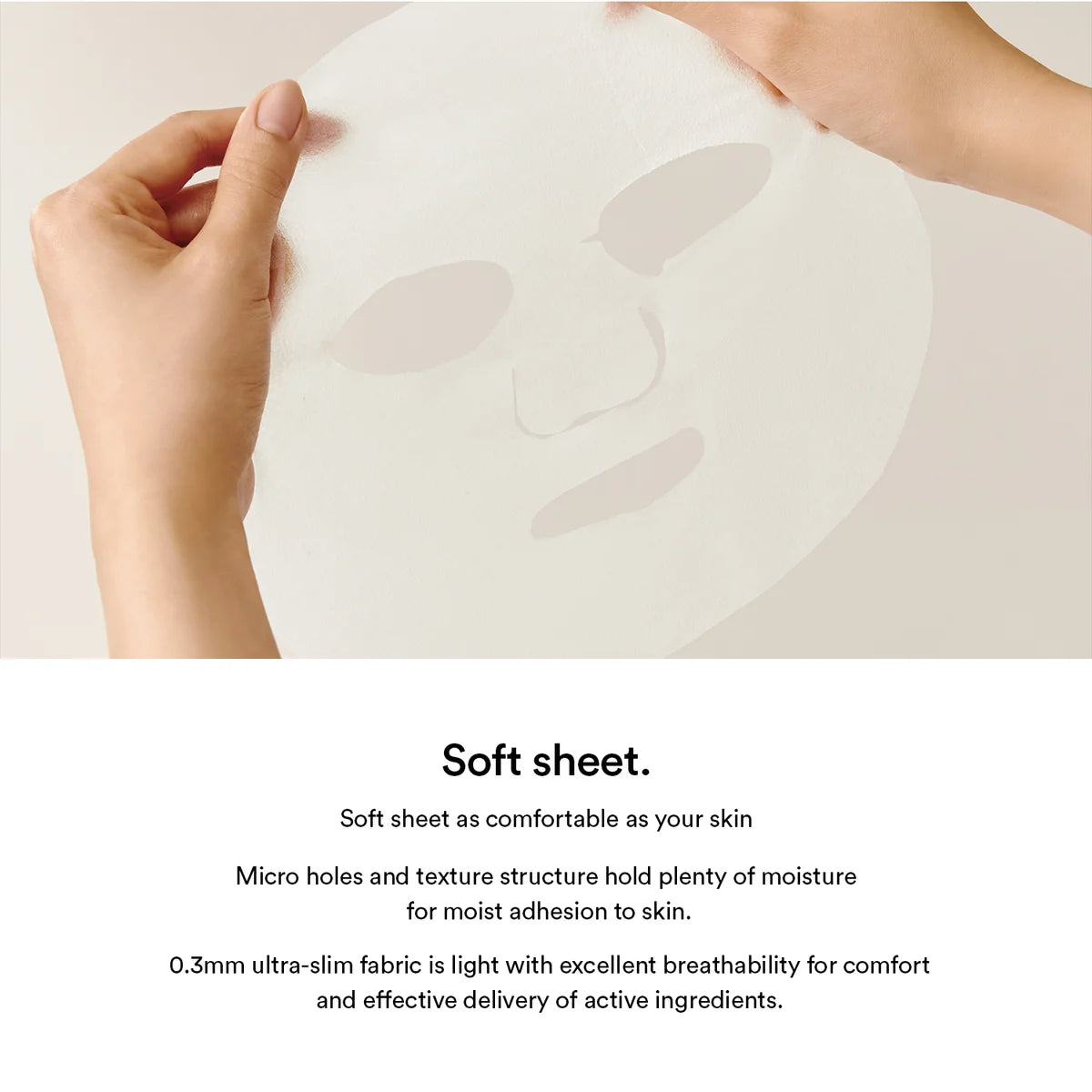 Mjuk och ultratunn 0,3 mm sheet mask från Abib för bekväm passform