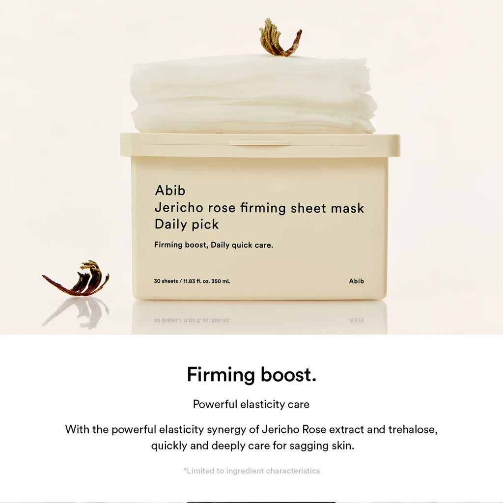 Abib Jericho Rose Firming Sheet Mask med Jericho rose-extrakt för elasticitet och spänst