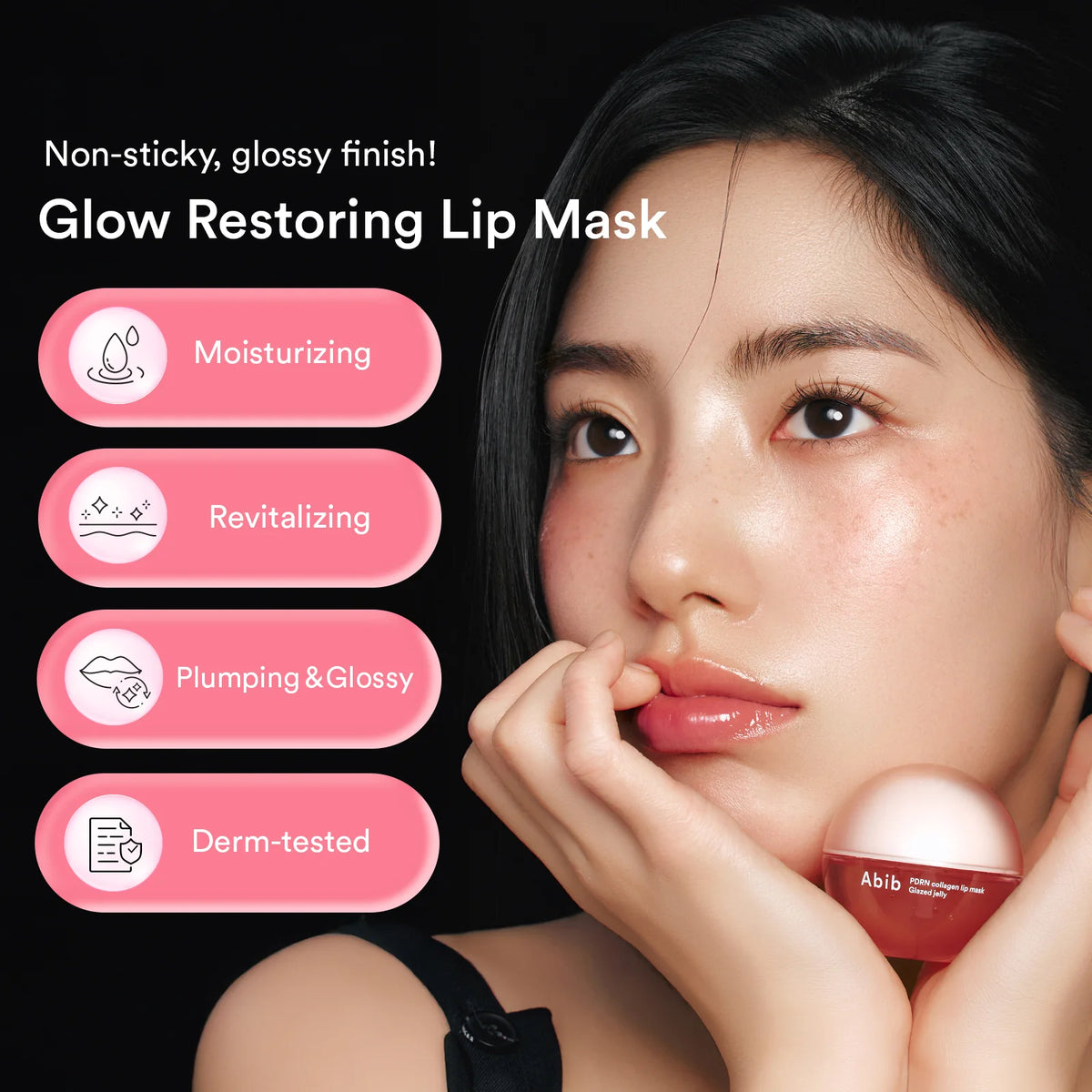 Abib PDRN Collagen Lip Mask för återfuktning glans och jämnare läppar