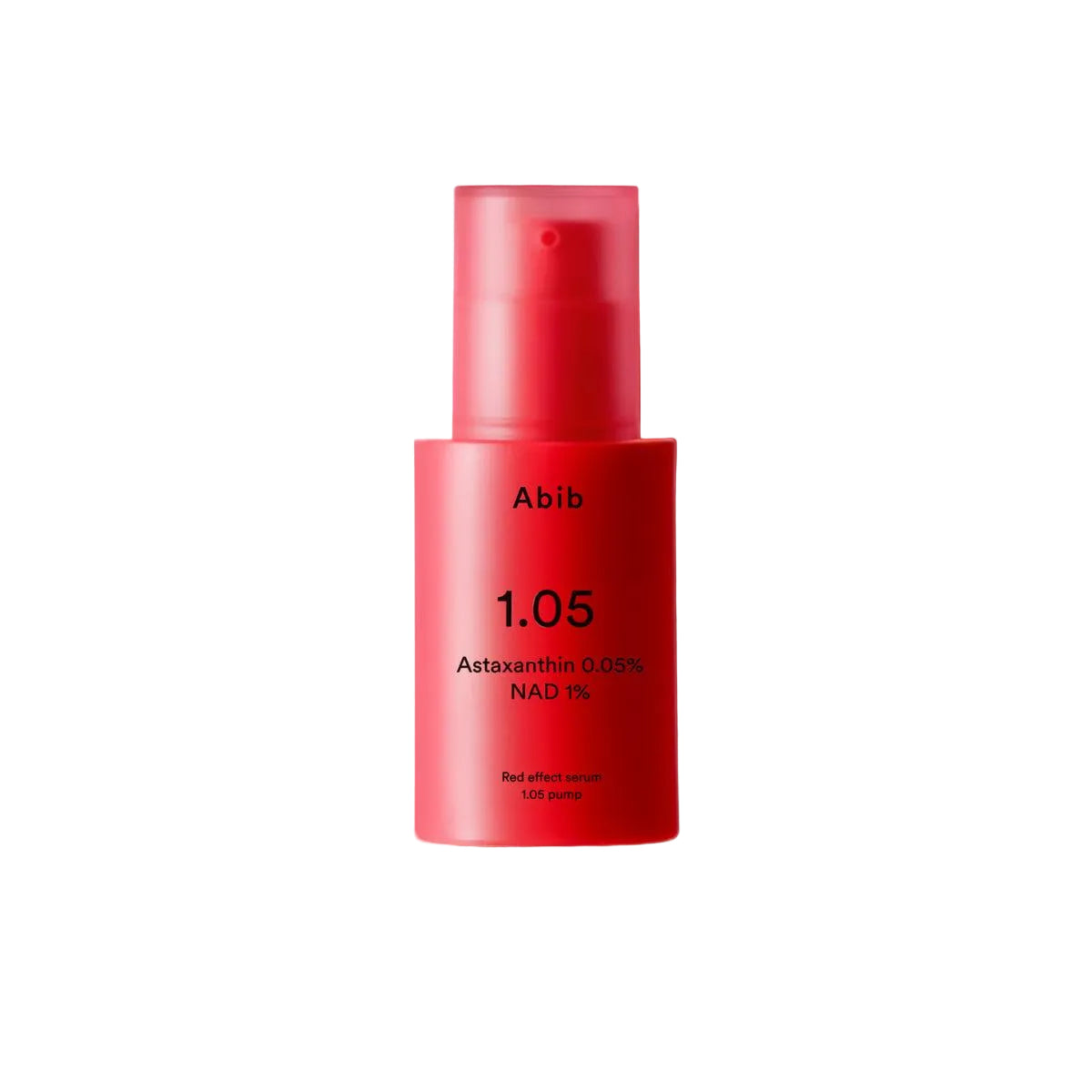 Abib Red Effect Serum 1.05 Pump 30ml med 1 procent NAD+ och 0,05 procent astaxantin som hjälper till att skydda huden mot oxidativ stress