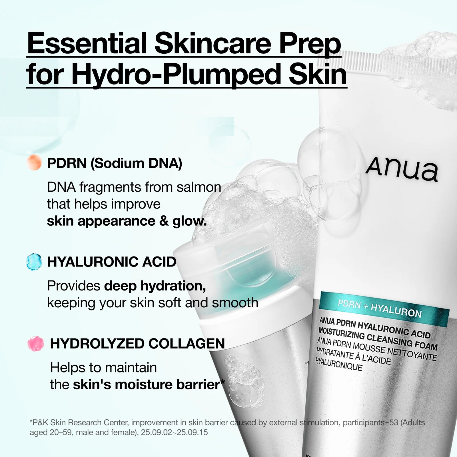 Koreansk cleansing foam med PDRN och hyaluronsyra