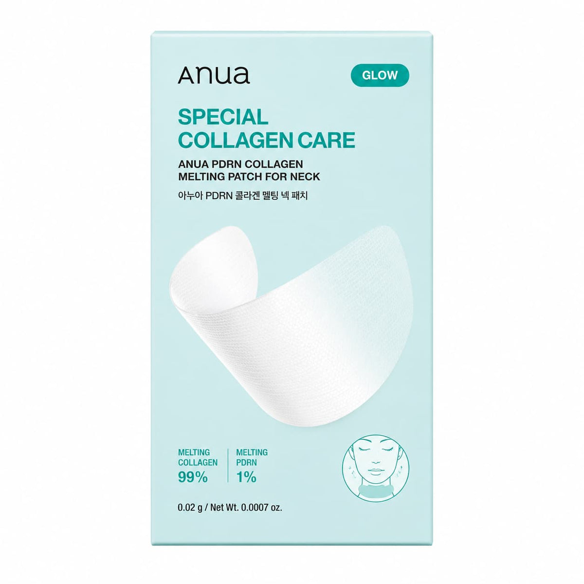 ANUA PDRN Collagen Melting Patch For Neck 4 pcs for firmer-looking, hydrated neck skin