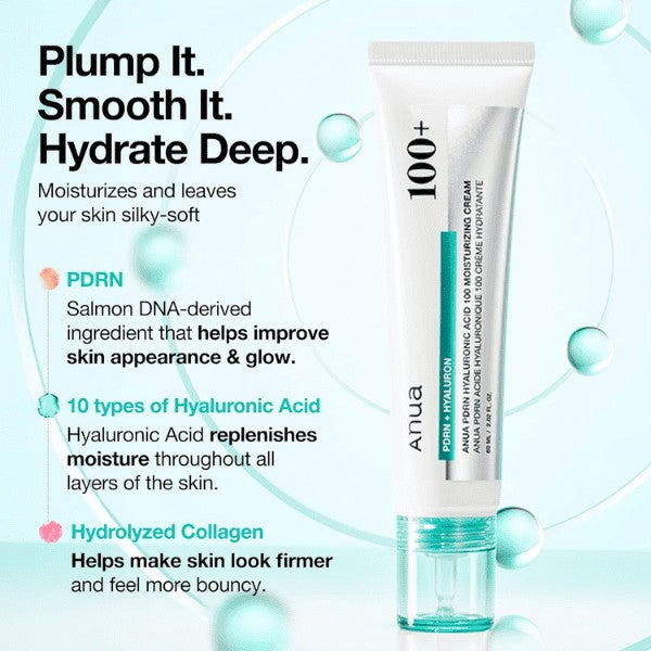 Anua PDRN glow cream for healthy glass skin and lasting moisture