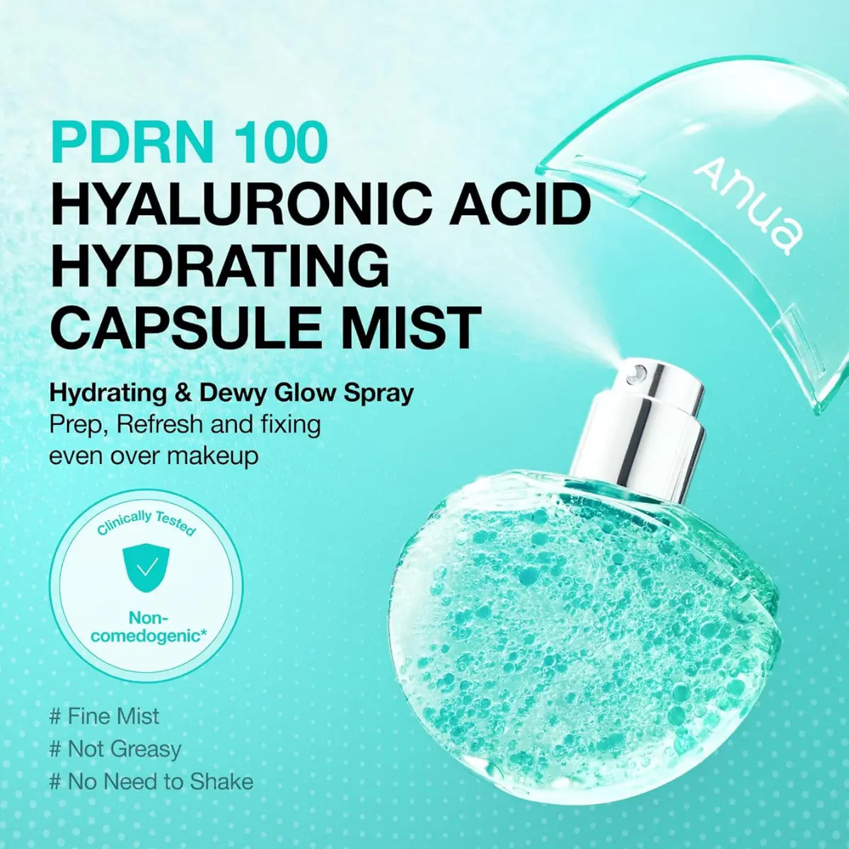 Anua PDRN Hyaluronic Acid Hydrating Capsule Mist för återfuktning och lyster