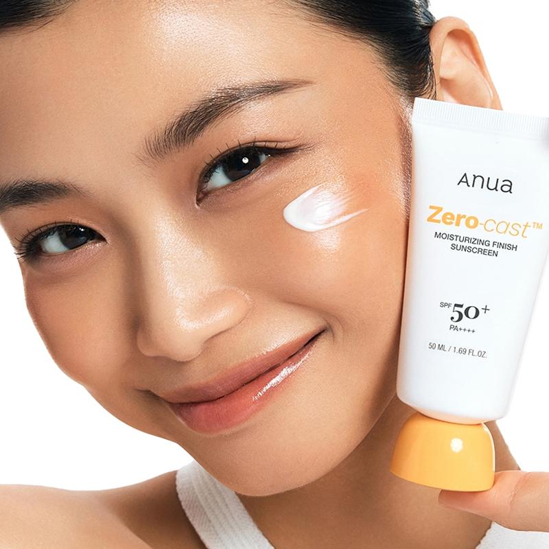 Korean ANUA sunscreen with no white cast lightweight SPF protection