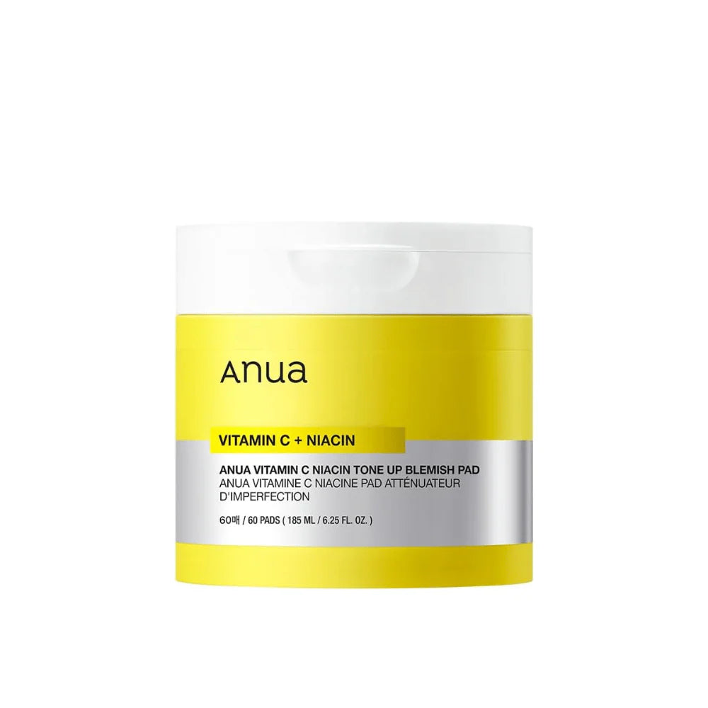 Anua Vitamin C Niacin Tone Up Blemish Pads 60 pcs med 2 % niacinamid och vitamin C som hjälper till att reducera mörka fläckar och ge huden lyster