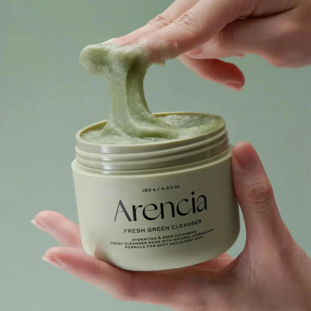 Arencia Fresh Green Rice Mochi Cleanser ingredienser – grönt te, rispuder och tea tree