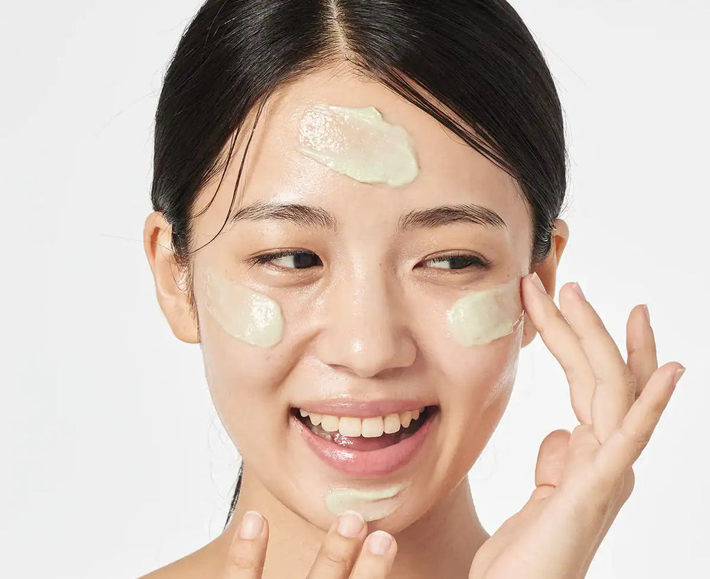 Arencia Fresh Green Rice Mochi Cleanser använd som wash-off mask – djuprengör porer