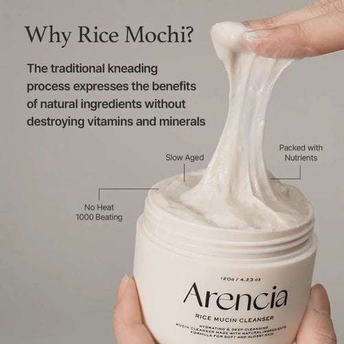 Arencia Rice Mucin Cleanser med snail mucin och rispuder – stärker hudbarriären