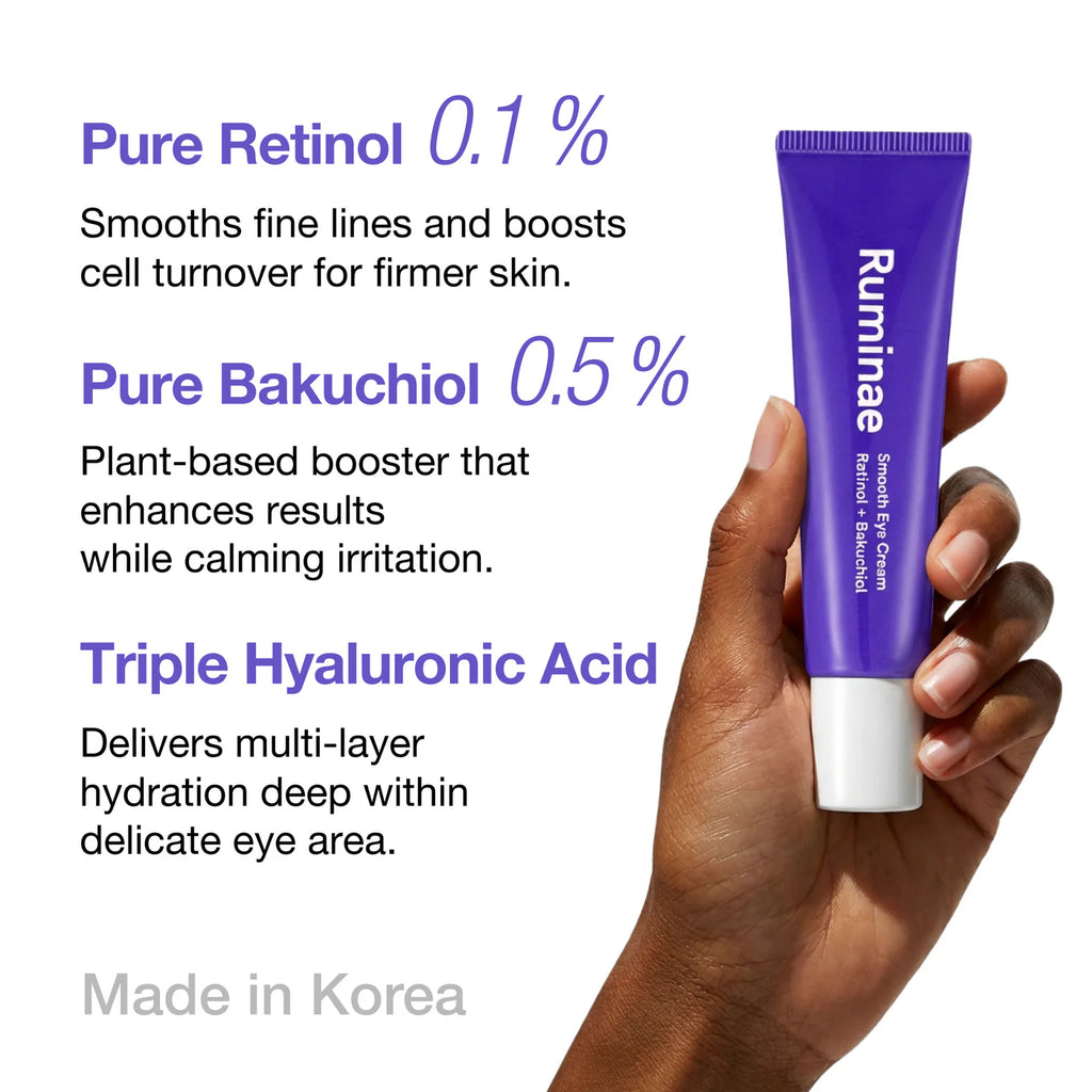 Ögonkräm med retinol, bakuchiol och niacinamid för fastare och jämnare hud