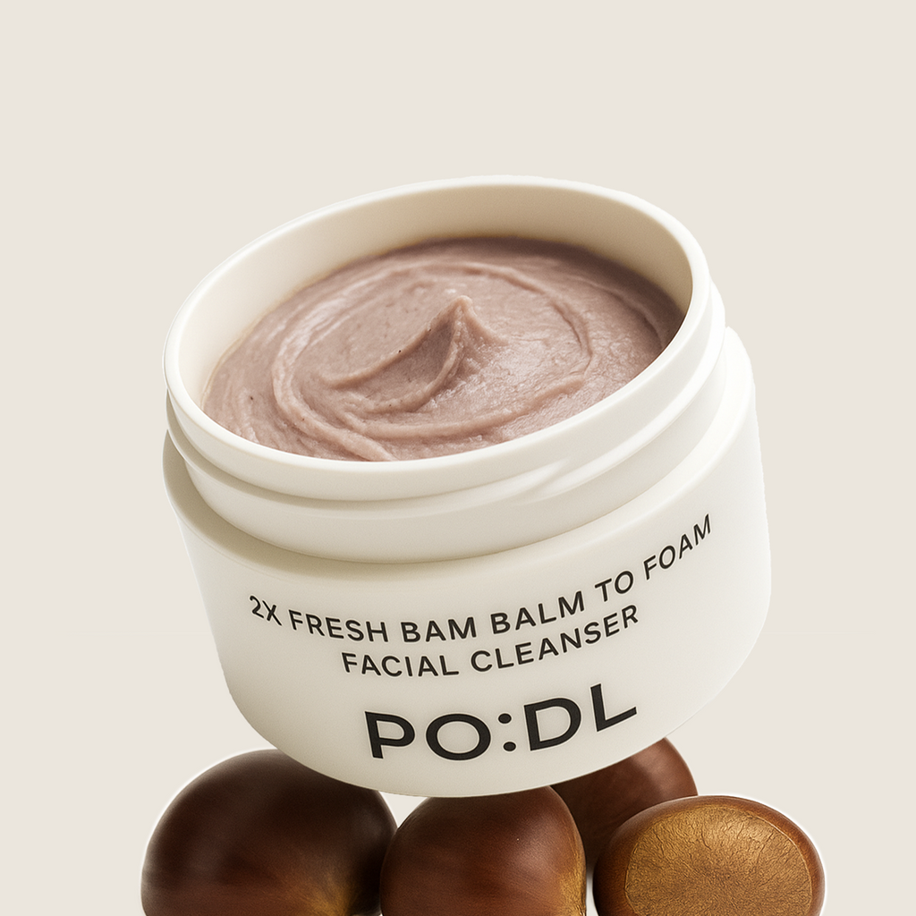 balm to foam cleanser som förvandlas till mjukt skum vid kontakt med vatten