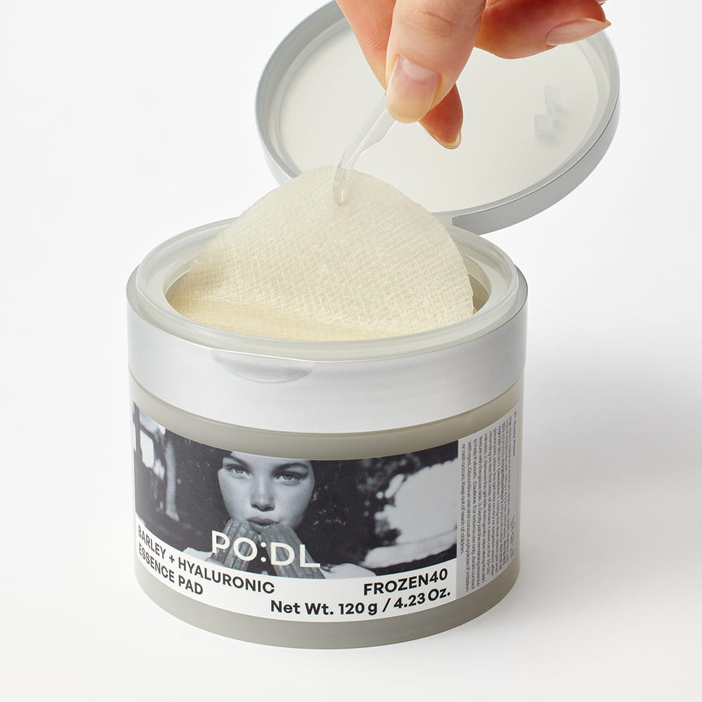 essence pads med hyaluronsyra och kornextrakt för återfuktad hud