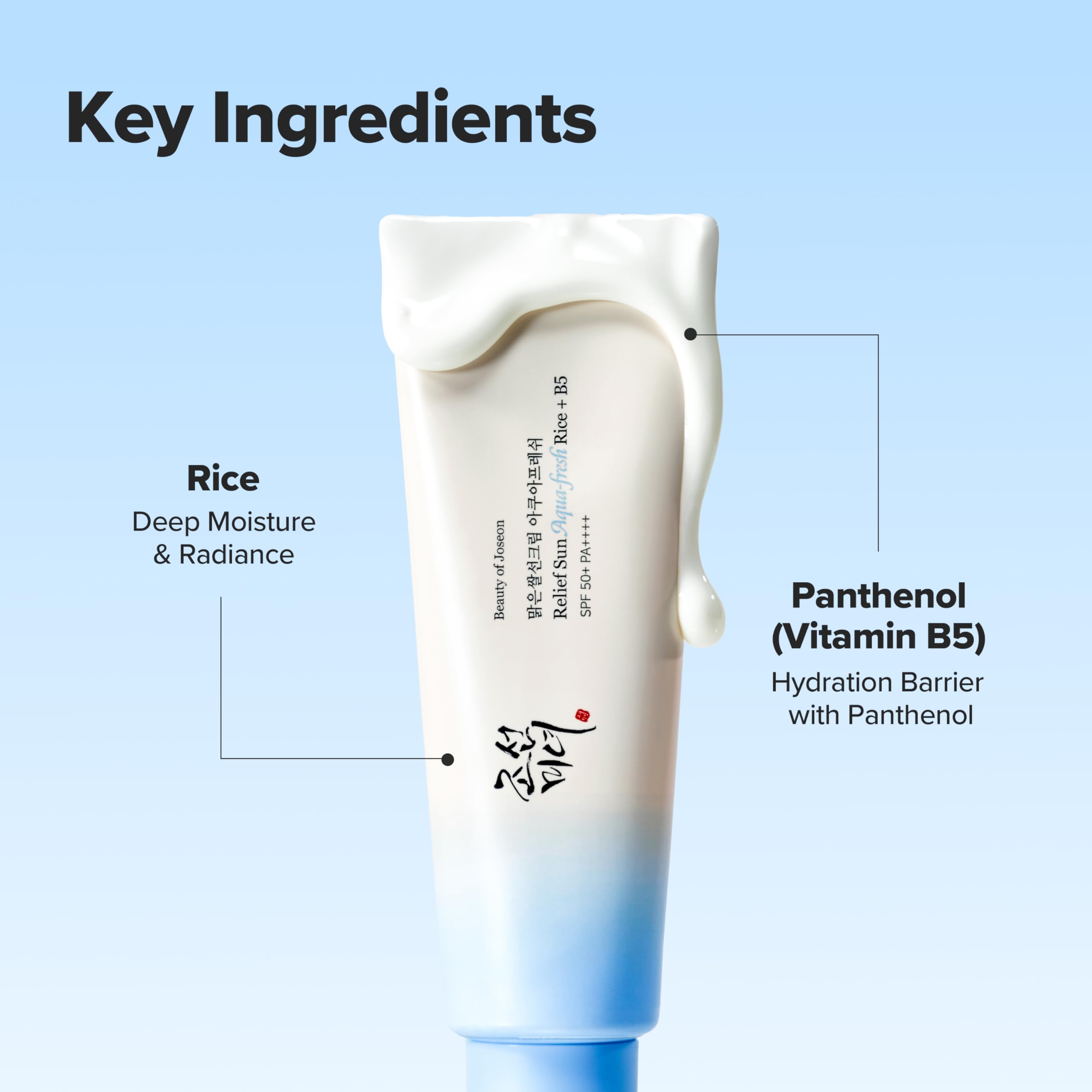 Nyckelingredienser i Beauty of Joseon Relief Sun Aqua-Fresh Rice + B5