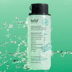 Applying Belif Problem Solution Vegan PHA Toner on acne prone skin