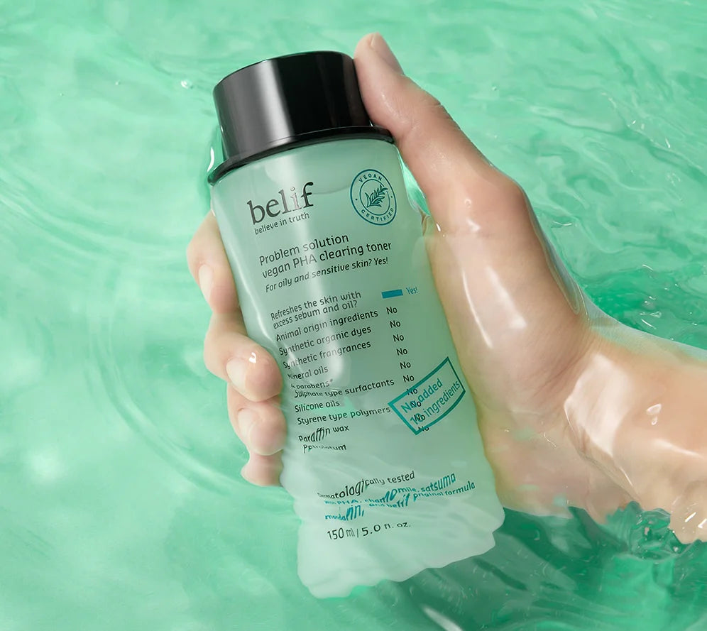 Close-up of Belif PHA Clearing Toner lightweight watery texture
