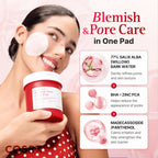 Koreanska exfolierande pads med BHA, PHA och LHA för fet och aknebenägen hud