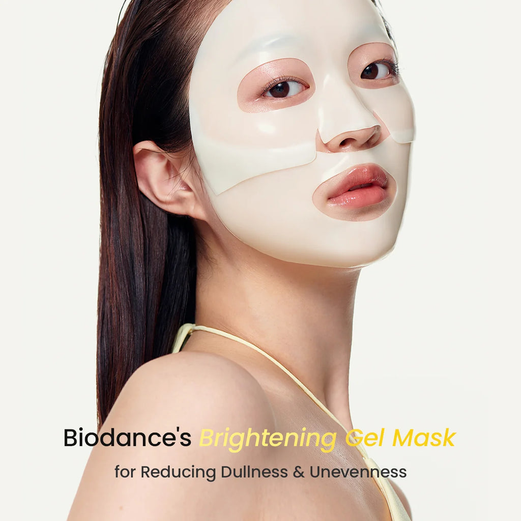 Biodance glødgivende hydrogelmaske på huden