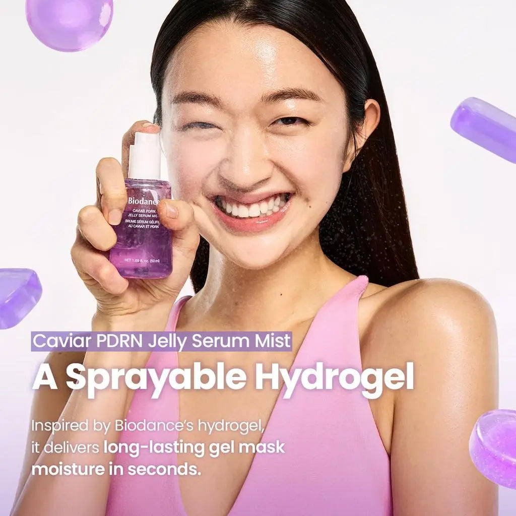 BIODANCE Caviar PDRN Jelly Serum Mist som spraybar hydrogelmist