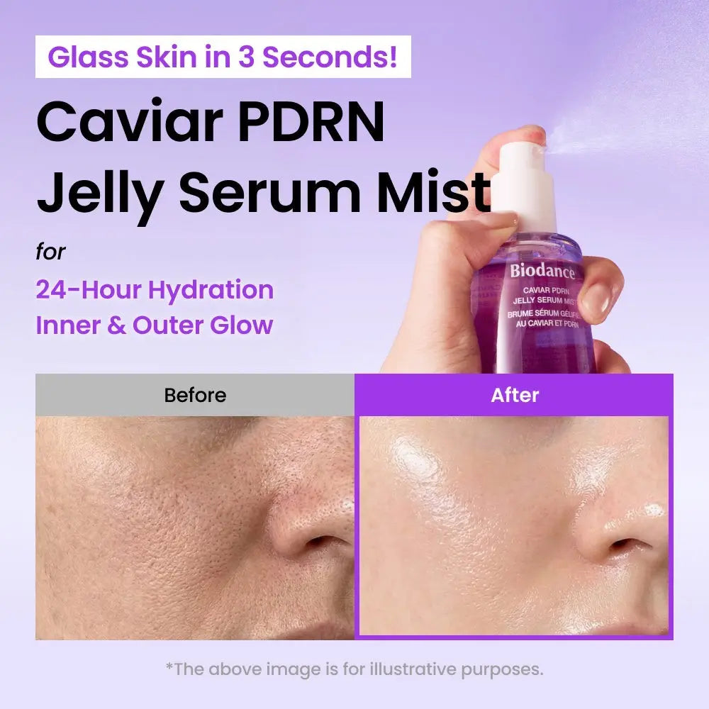 BIODANCE Caviar PDRN Jelly Serum Mist för långvarig återfuktning och lyster
