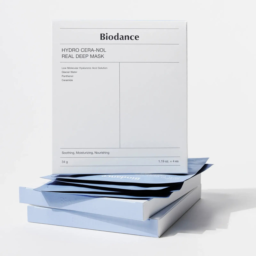 BIODANCE Hydro Cera-Nol Real Deep Mask box med fyra hydrogelmasker