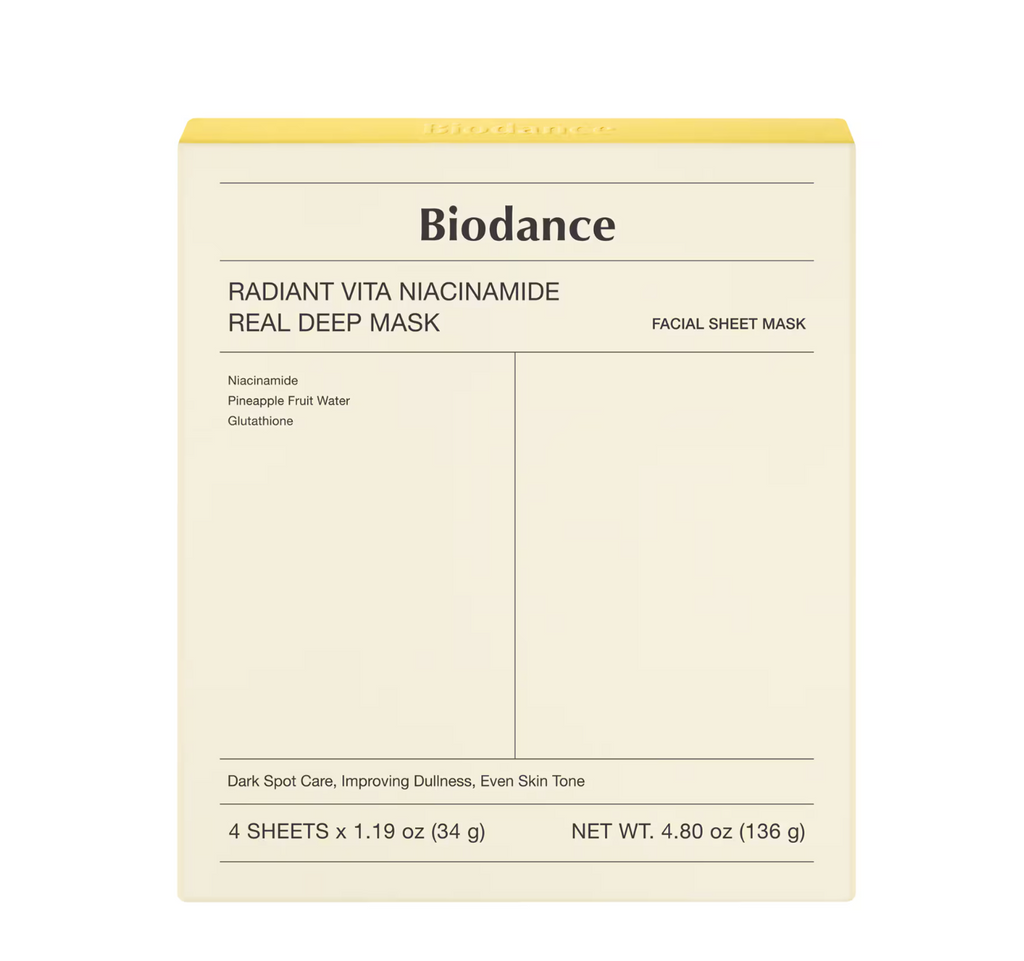 Biodance Radiant Vita Niacinamide Real Deep Mask 34 g x 4