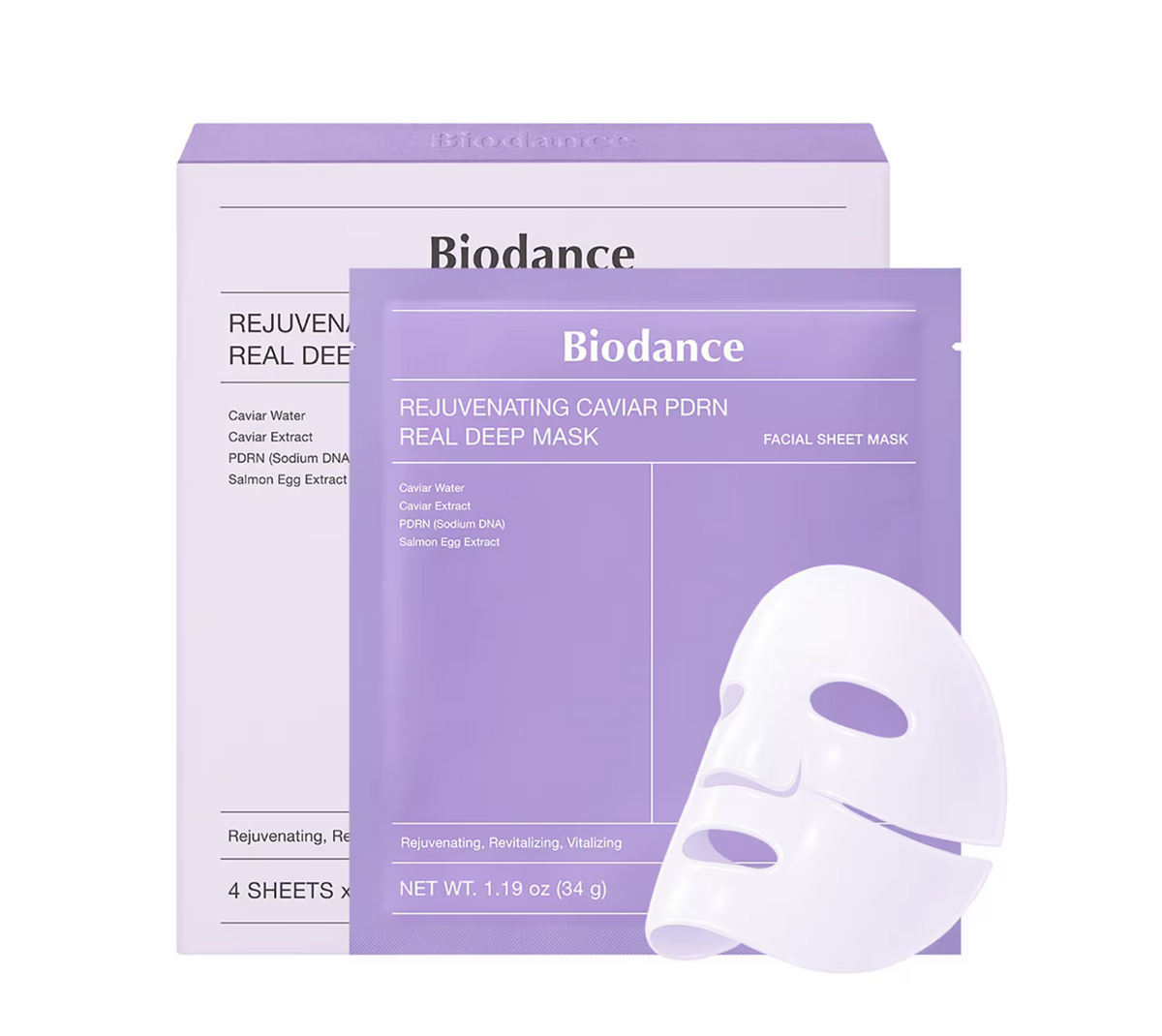 Biodance Rejuvenating Caviar PDRN Real Deep Mask 34 g x 4