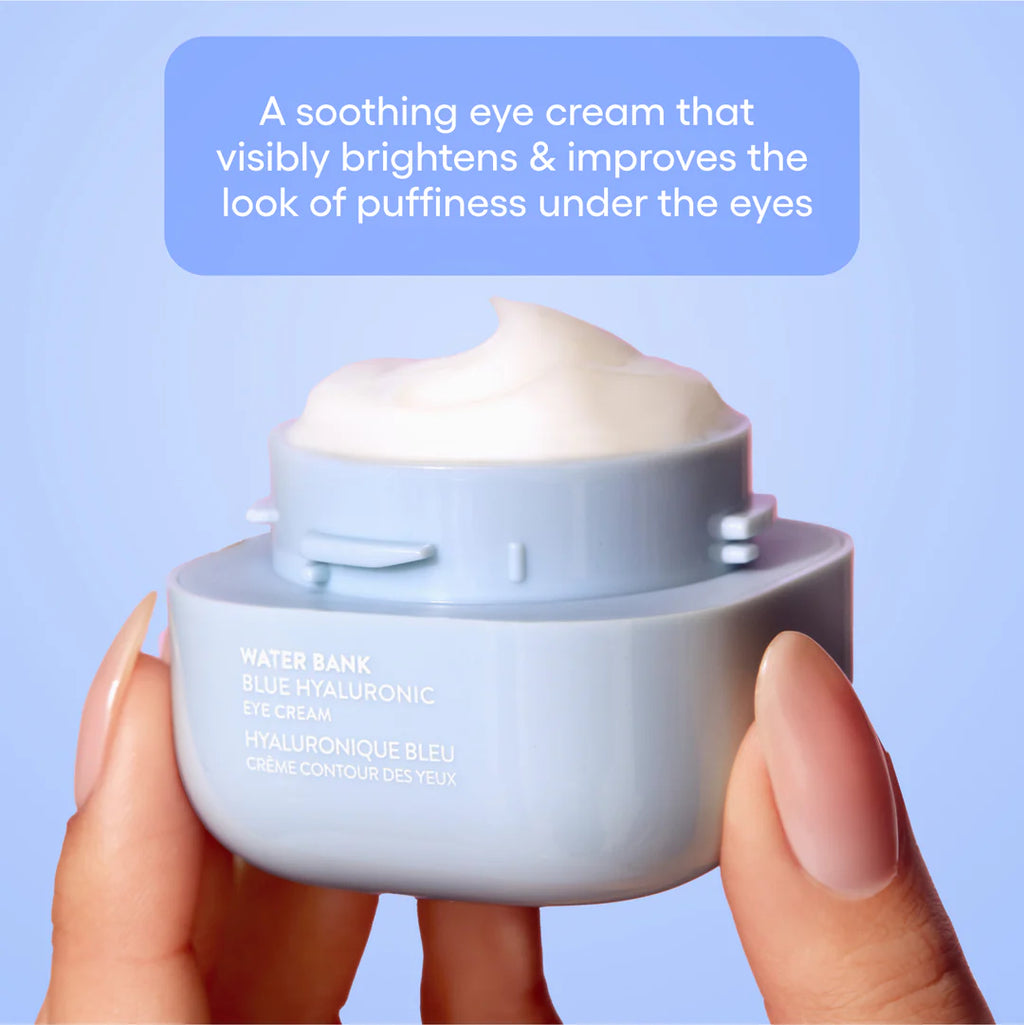 Laneige Blue Hyaluronic Eye Cream som ger djup återfuktning och stärker hudbarriären runt ögonen
