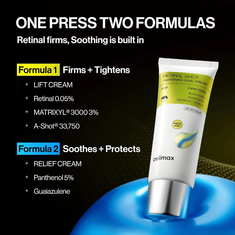 celimax dual cream with 0.05 percent retinal, Matrixyl and panthenol