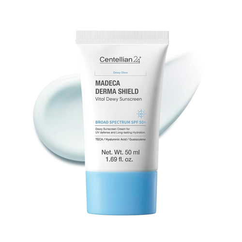 Centellian24 dewy sun cream 50 ml, koreansk solkräm som ger lyster, återfuktning och effektivt UV-skydd för ansiktet.