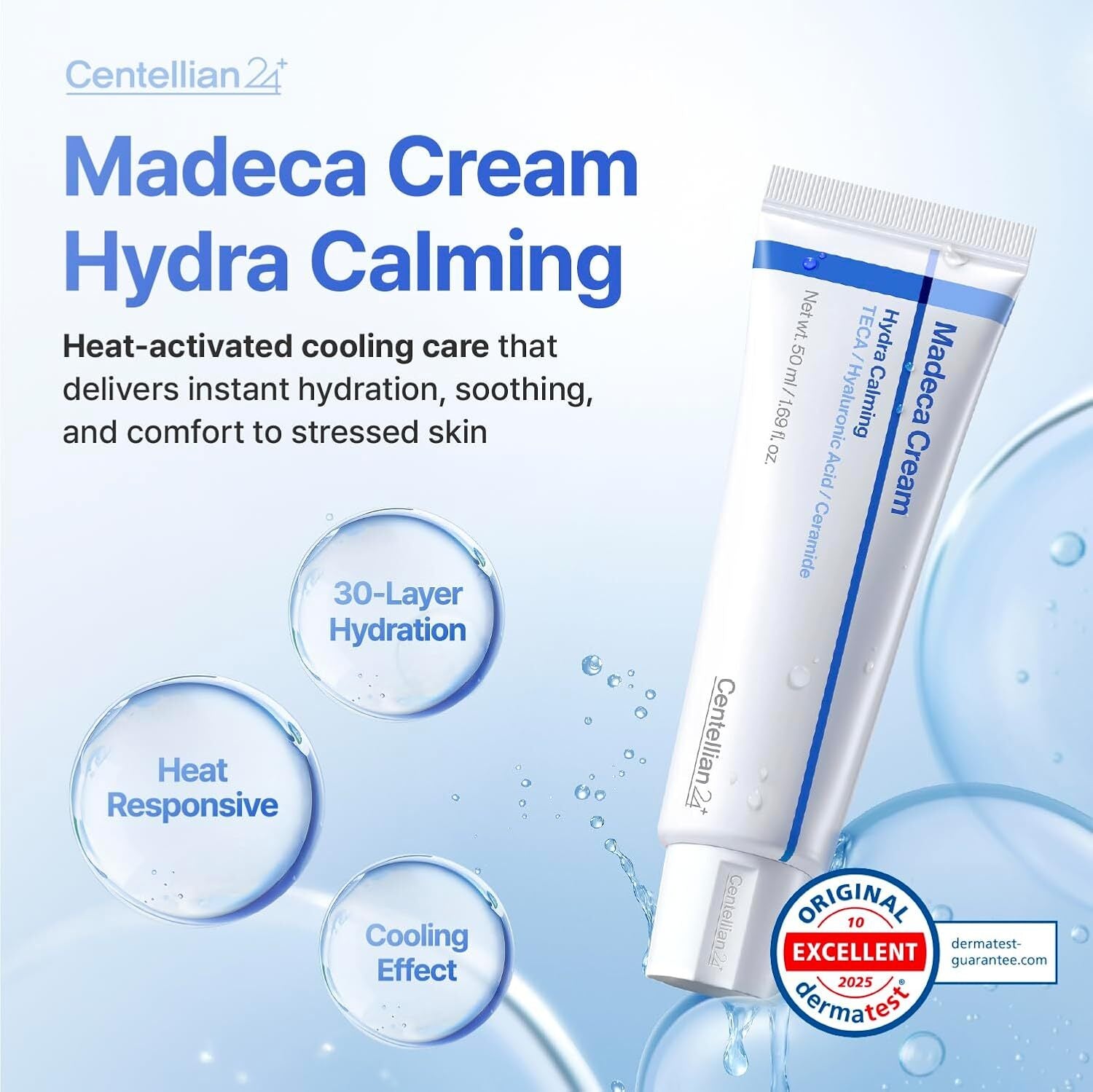 Centellian24 Madeca Cream Hydra Calming, lugnande hudvård som återfuktar och balanserar irriterad hud.