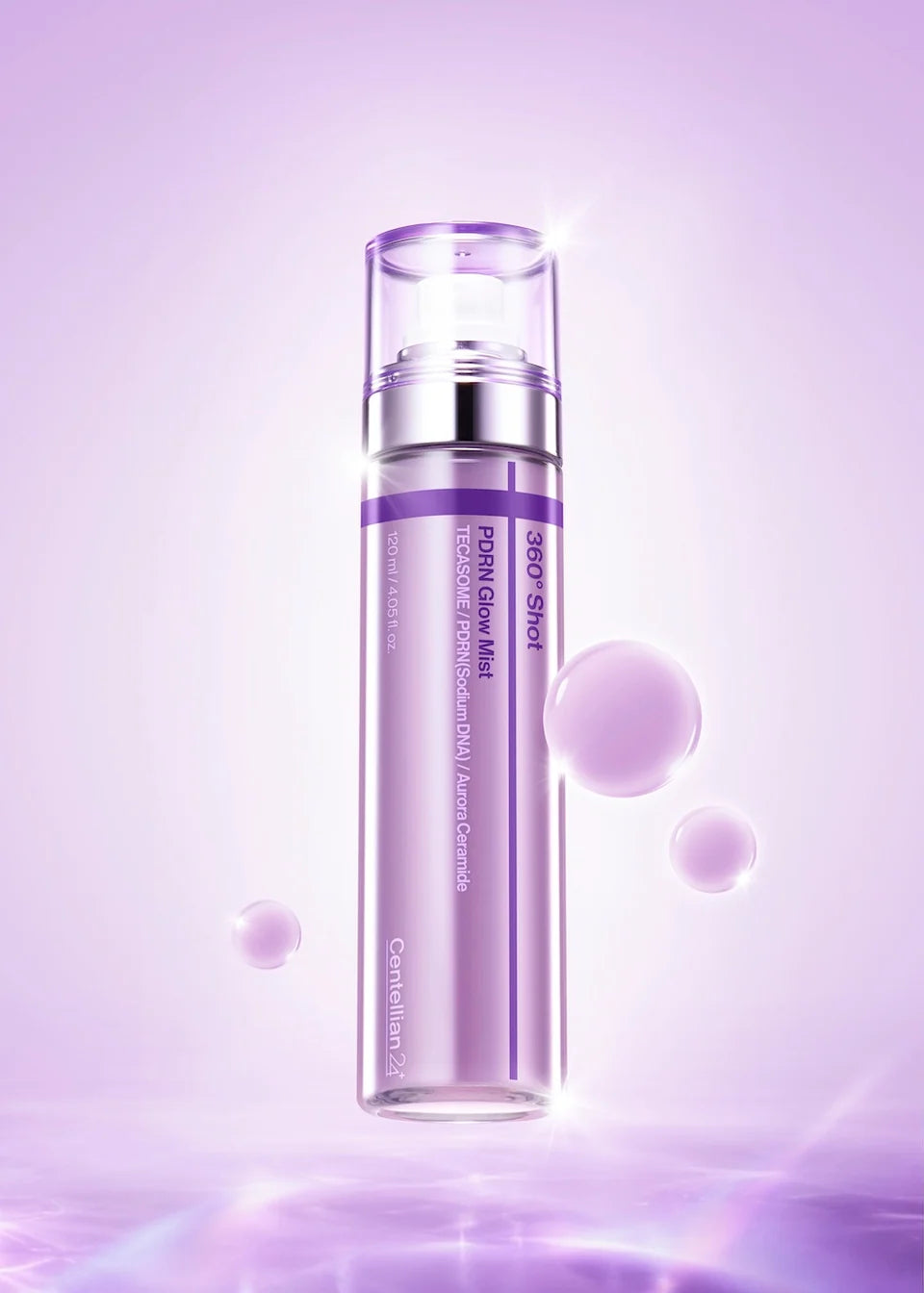 Centellian24 PDRN Glow Mist 120 ml in a purple product setting