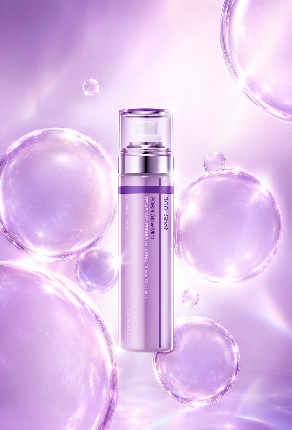 Centellian24 PDRN Glow Mist with moisturising purple glass spheres
