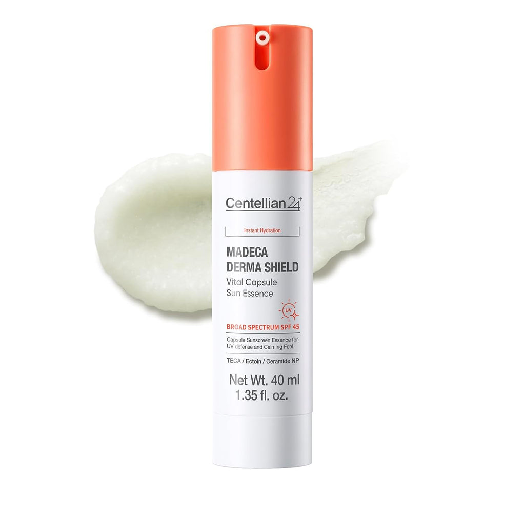 Centellian24 sun essence 40 ml, koreansk solkräm som ger lätt återfuktning och effektivt UV-skydd utan vit hinna.