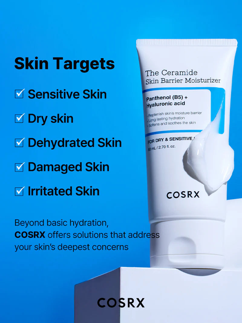 Ceramide moisturizer med Ceramide NP, AP, NS, AS och EOP som hjälper till att reparera hudens skyddsbarriär