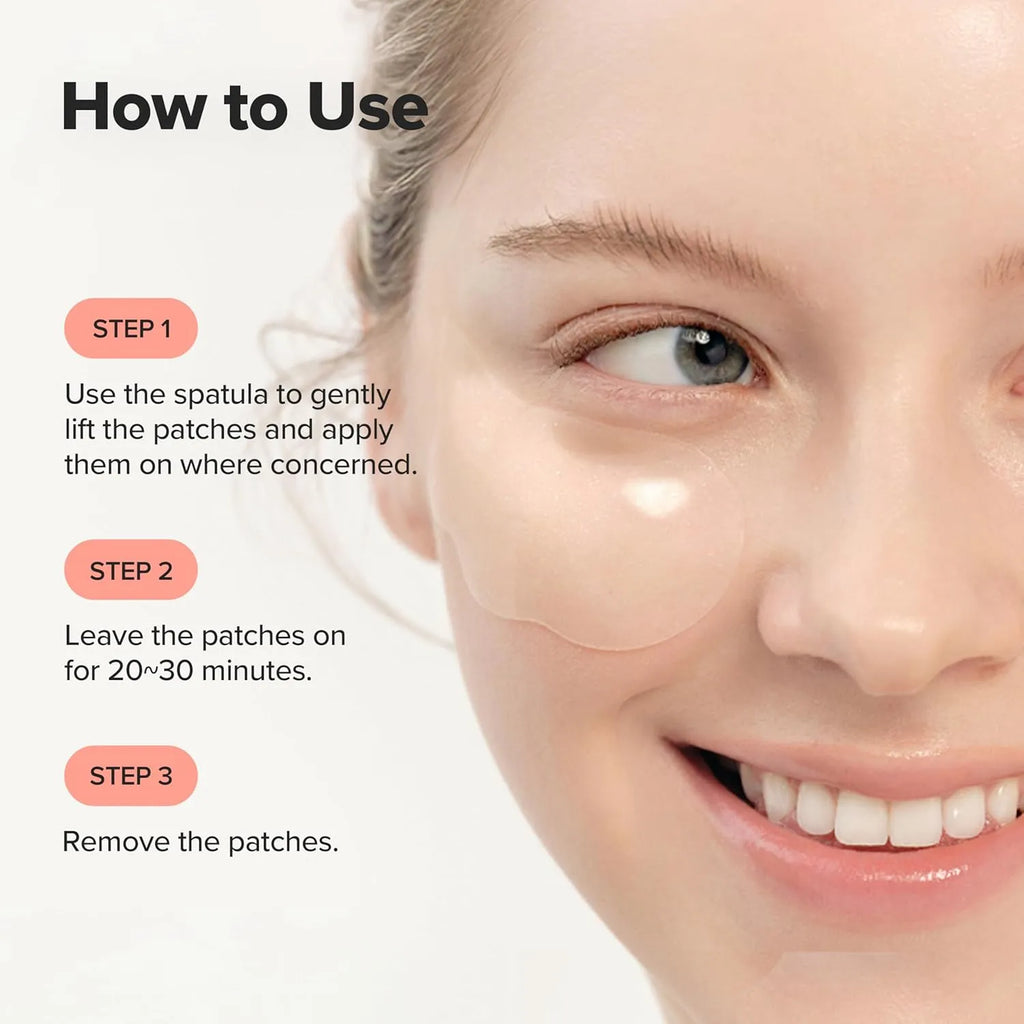Koreanska collagen eye patches med retinal och peptider för mörka ringar och torr hud runt ögonen