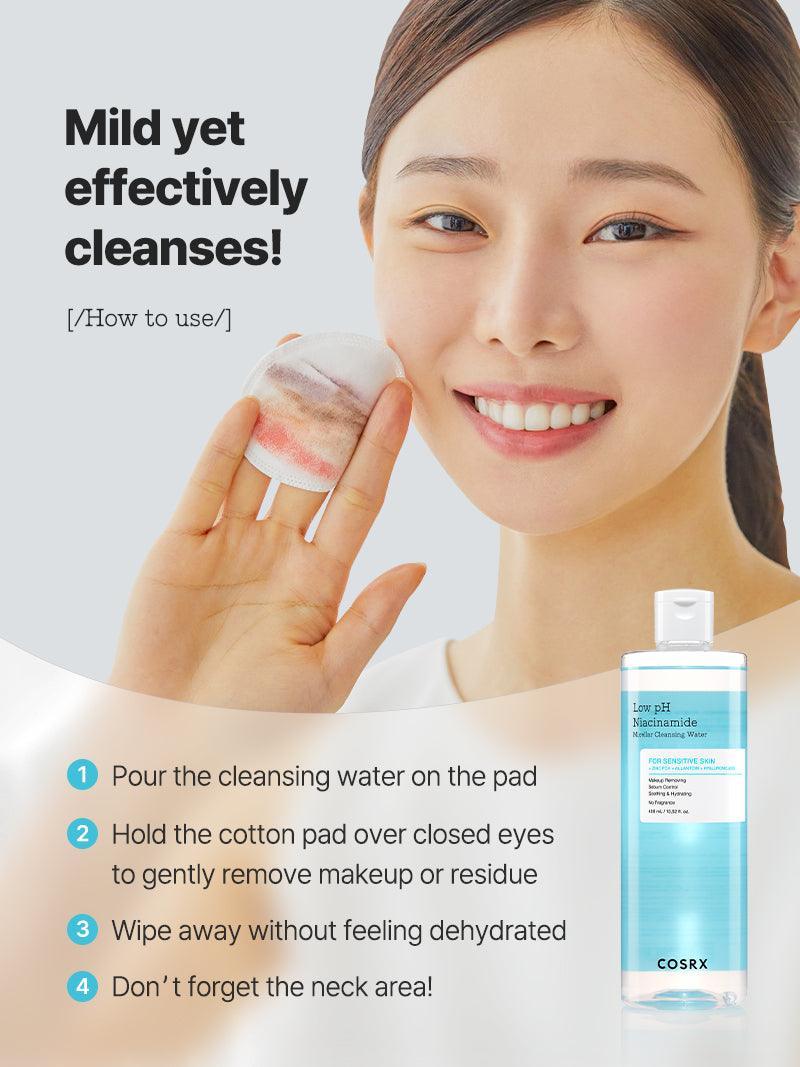 Nyckelingredienser i COSRX Low pH Niacinamide Micellar Cleansing Water